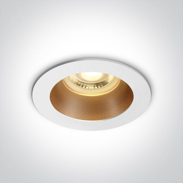 WHITE GU10 10W BRASS REFLECTOR DARK LIGHT