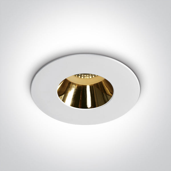 WHITE GU10 10W GOLD REFLECTOR DARK LIGHT