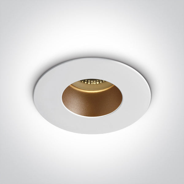 WHITE GU10 10W BRASS REFLECTOR DARK LIGHT