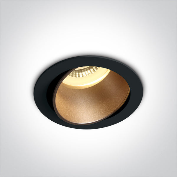 BLACK GU10 10W BRASS REFLECTOR DARK LIGHT ADJUSTABLE