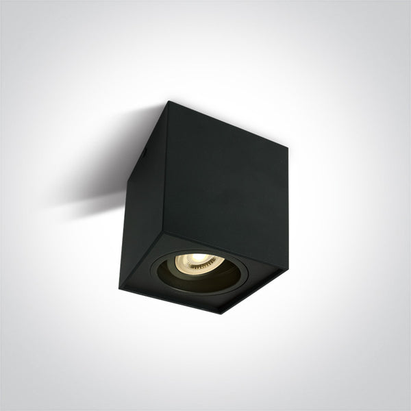 BLACK GU10 10W ADJUSTABLE SQUARE 100-240V