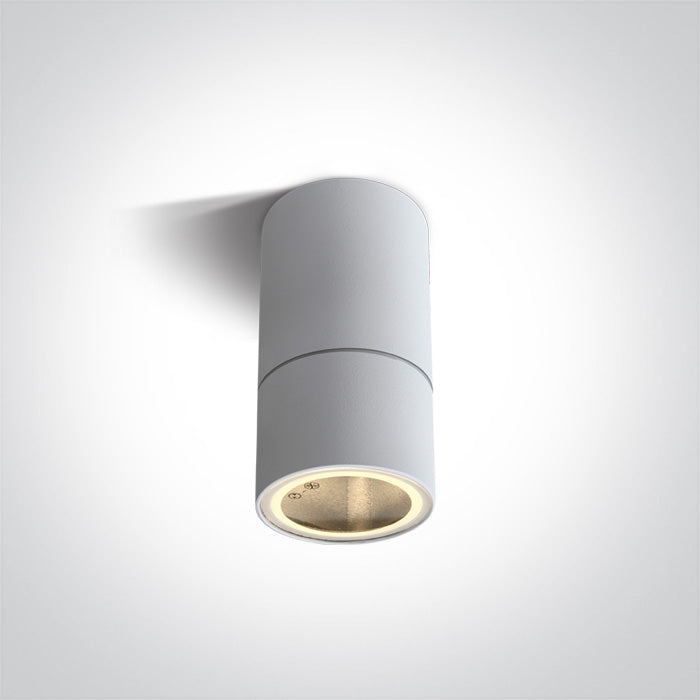 WHITE CYLINDER GU10 35w IP54 DARK LIGHT